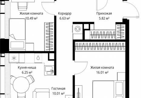 2-комнатная квартира - ул. Верейская, 29/42 / ЖК ВЕЕР - фото 1