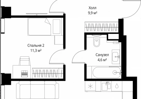 2-комнатная квартира - ул. Верейская, 29/35 / ЖК ВЕЕР - фото 1