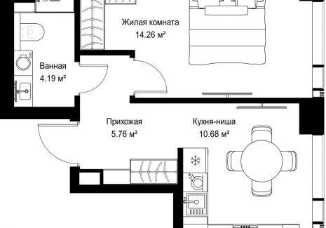 1-комнатная квартира - ул. Верейская, 29/42 / ЖК ВЕЕР - фото 1