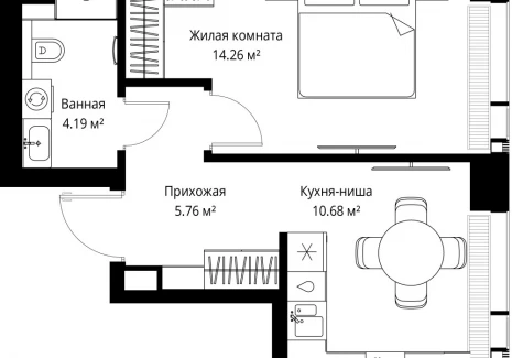 1-комнатная квартира - ул. Верейская, 29/42 / ЖК ВЕЕР - фото 1