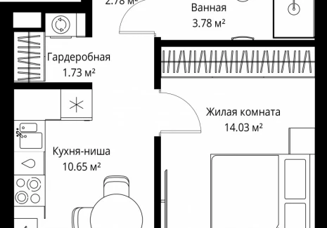1-комнатная квартира - ул. Верейская, 29/42 / ЖК ВЕЕР - фото 1