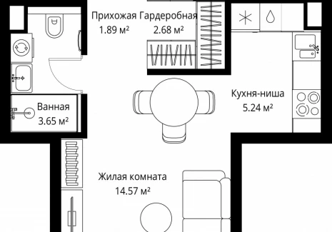 1-комнатная квартира - ул. Верейская, 29/42 / ЖК ВЕЕР - фото 1