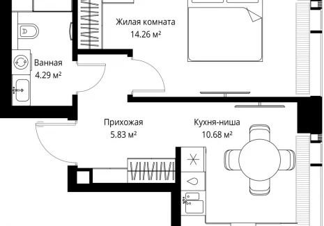 1-комнатная квартира - ул. Верейская, 29/42 / ЖК ВЕЕР - фото 1