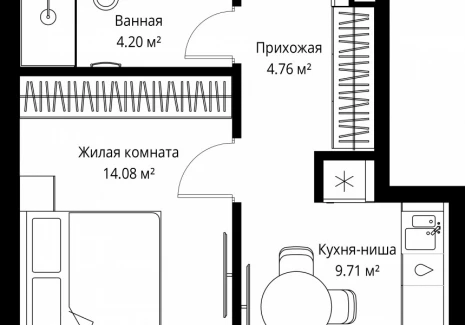 1-комнатная квартира - ул. Верейская, 29/42 / ЖК ВЕЕР - фото 1