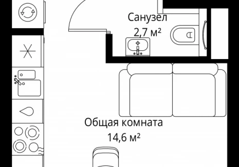 1-комнатная квартира - ул. Верейская, 29/35 / ЖК ВЕЕР - фото 1
