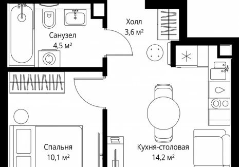 1-комнатная квартира - ул. Верейская, 29/35 / ЖК ВЕЕР - фото 1