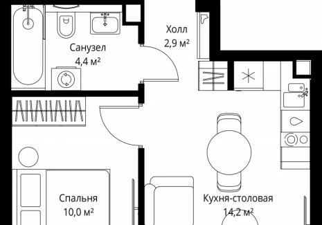 1-комнатная квартира - ул. Верейская, 29/35 / ЖК ВЕЕР - фото 1