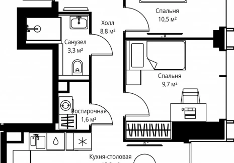 2-комнатная квартира - ул. Верейская, 29/35 / ЖК ВЕЕР - фото 1