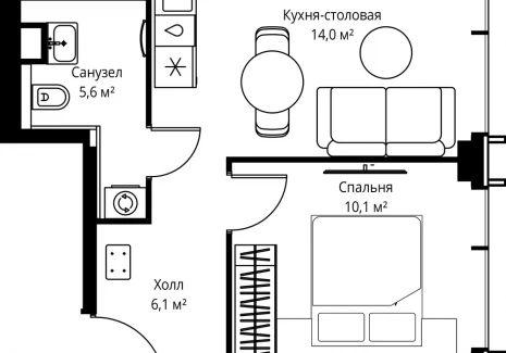 1-комнатная квартира - ул. Верейская, 29/35 / ЖК ВЕЕР - фото 1