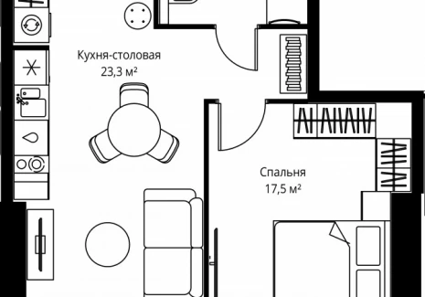 1-комнатная квартира - ул. Верейская, 29/35 / ЖК ВЕЕР - фото 1