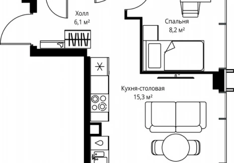 2-комнатная квартира - ул. Верейская, 29/35 / ЖК ВЕЕР - фото 1