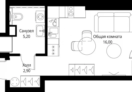 1-комнатная квартира - ул. Верейская, 29/35 / ЖК ВЕЕР - фото 1