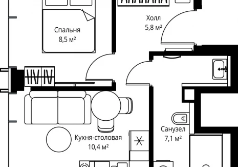 1-комнатная квартира - ул. Верейская, 29/35 / ЖК ВЕЕР - фото 1