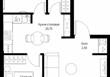 1-комнатная квартира - ул. Верейская, 29/35 / ЖК ВЕЕР - фото 1
