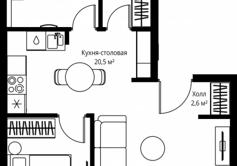 1-комнатная квартира - ул. Верейская, 29/35 / ЖК ВЕЕР - фото 1