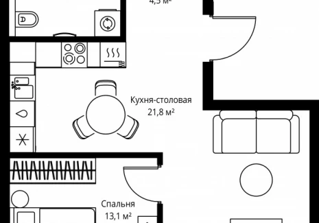 1-комнатная квартира - ул. Верейская, 29/35 / ЖК ВЕЕР - фото 1