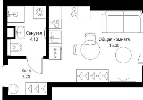 1-комнатная квартира - ул. Верейская, 29/35 / ЖК ВЕЕР - фото 1