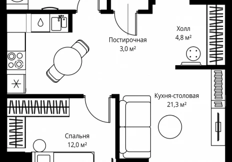 1-комнатная квартира - ул. Верейская, 29/35 / ЖК ВЕЕР - фото 1