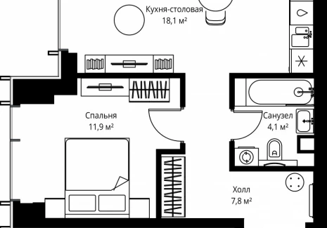 1-комнатная квартира - ул. Верейская, 29/35 / ЖК ВЕЕР - фото 1