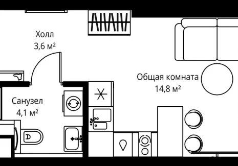 1-комнатная квартира - ул. Верейская, 29/35 / ЖК ВЕЕР - фото 1