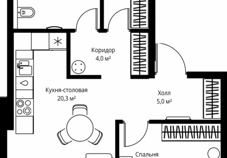 1-комнатная квартира - ул. Верейская, 29/35 / ЖК ВЕЕР - фото 1