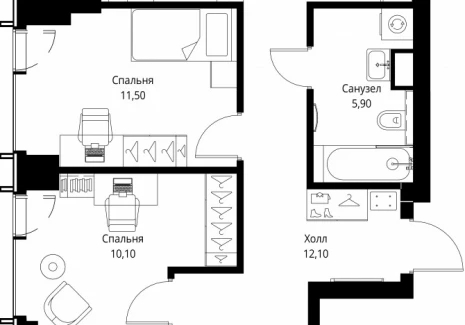 3-комнатная квартира - ул. Верейская, 29/35 / ЖК ВЕЕР - фото 1