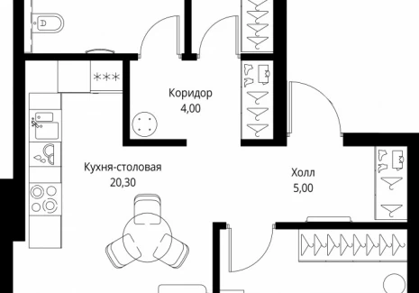 1-комнатная квартира - ул. Верейская, 29/35 / ЖК ВЕЕР - фото 1