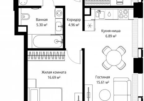 2-комнатная квартира - ул. Верейская, 29/42 / ЖК ВЕЕР - фото 1