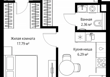 1-комнатная квартира - ул. Верейская, 29/42 / ЖК ВЕЕР - фото 1