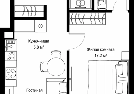 1-комнатная квартира - ул. Верейская, 29/42 / ЖК ВЕЕР - фото 1