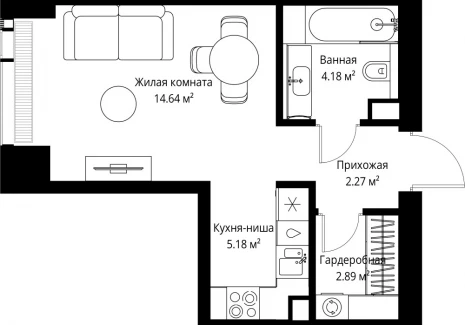 1-комнатная квартира - ул. Верейская, 29/42 / ЖК ВЕЕР - фото 1