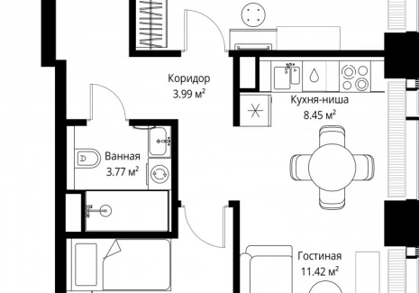 2-комнатная квартира - ул. Верейская, 29/42 / ЖК ВЕЕР - фото 1