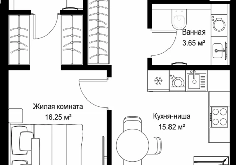 1-комнатная квартира - ул. Верейская, 29/42 / ЖК ВЕЕР - фото 1