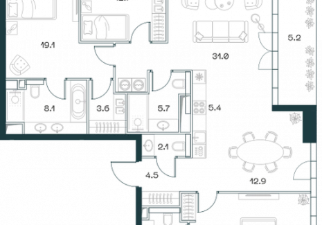 4-комнатная квартира - Орджоникидзе, 10 / ЖК SHIFT - фото 1