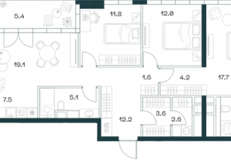 4-комнатная квартира - Орджоникидзе, 10 / ЖК SHIFT - фото 1