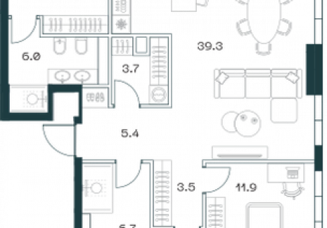 4-комнатная квартира - Орджоникидзе, 10 / ЖК SHIFT - фото 1