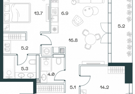 3-комнатная квартира - Орджоникидзе, 10 / ЖК SHIFT - фото 1