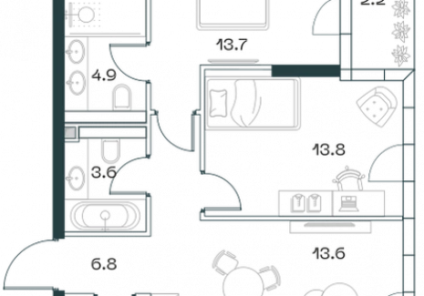 3-комнатная квартира - Орджоникидзе, 10 / ЖК SHIFT - фото 1