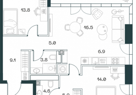 3-комнатная квартира - Орджоникидзе, 10 / ЖК SHIFT - фото 1