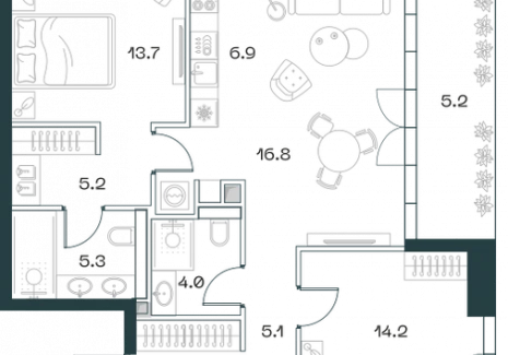 3-комнатная квартира - Орджоникидзе, 10 / ЖК SHIFT - фото 1