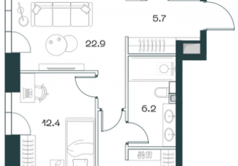 3-комнатная квартира - Орджоникидзе, 10 / ЖК SHIFT - фото 1