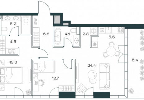 3-комнатная квартира - Орджоникидзе, 10 / ЖК SHIFT - фото 1