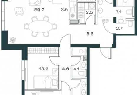 4-комнатная квартира - Орджоникидзе, 10 / ЖК SHIFT - фото 1
