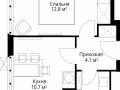 1-комнатная квартира - квартал Центральный, 7 / ЖК У реки. Эко Видное 2.0 - фото 1
