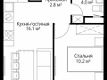 1-комнатная квартира - квартал Центральный, 9 / ЖК У реки. Эко Видное 2.0 - фото 1
