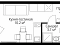 1-комнатная квартира - квартал Центральный, 9 / ЖК У реки. Эко Видное 2.0 - фото 1