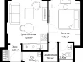 1-комнатная квартира, 37.92 м2 , 23 этаж, Волоколамское шоссе, 97 - фото 1
