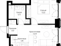 1-комнатная квартира - корпус Клиф, 3 / ЖК Сити Бэй - фото 1
