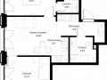 2-комнатная квартира, 61 м2 , 9 этаж, корпус Клиф, 3 - фото 1