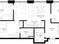 3-комнатная квартира, 82.49 м2 , 14 этаж, квартал Клиф, 5 - фото 1